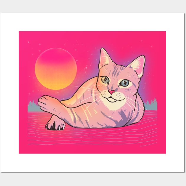 Vaporwave cat Wall Art by Mimie20